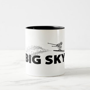 Big Sky Resort Montana Skispringer Zweifarbige Tasse