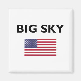 Big Sky USA American Flag Light Color Magnet