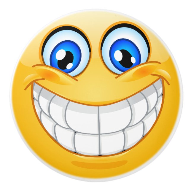 Big Smile Happy Face Drawer Knob - SRF Keramikknauf (Vorderseite)