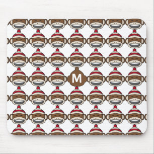 Big Smile Sounds Affe Emoji Mit Monogramm Mousepad