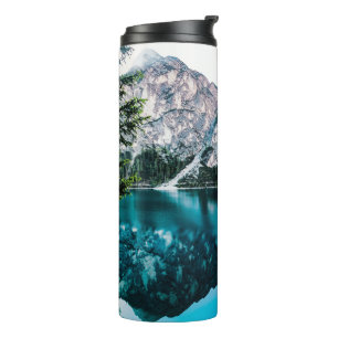 Big Snow Mountains Snowing Mountain Foto Thermosbecher