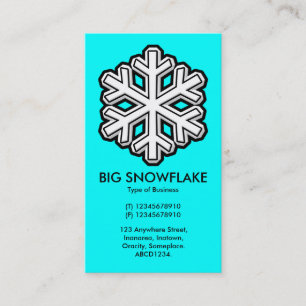 Big Snowflake - Cyan (00FFFF) Visitenkarte