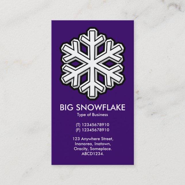 Big Snowflake - Dunkel Lila (330066) Visitenkarte (Vorderseite)