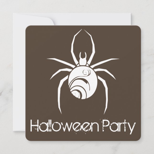 Big Spider Halloween Party Invitation (Devant)