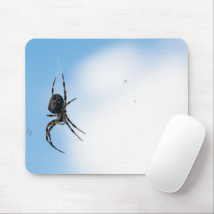 Big Spider Hanging from Web Mousepad
