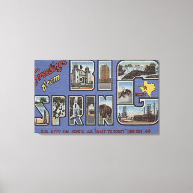 Big Spring, Texas - Große Briefszenen Leinwanddruck (Vorderseite)