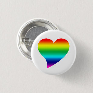 Big Stolz Lgbtq Regenbogenfarben Herz, Liebe, Weiß Button