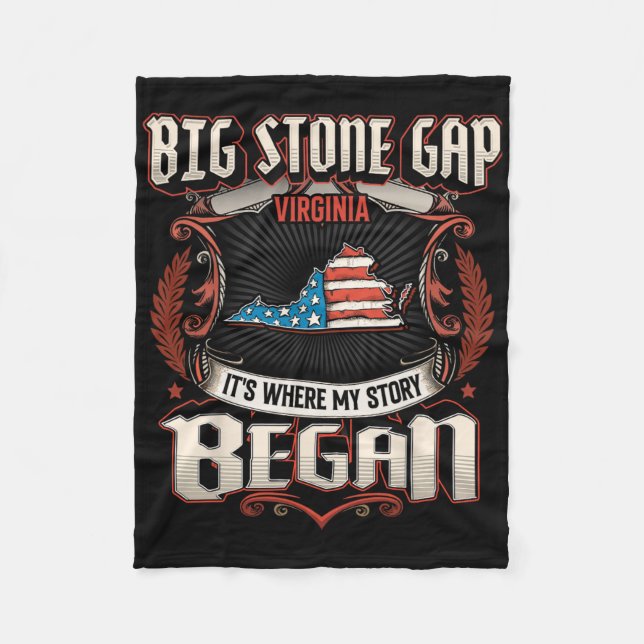 Big Stone Gap Virginia US Flag 4. Juli Fleecedecke (Vorderseite)