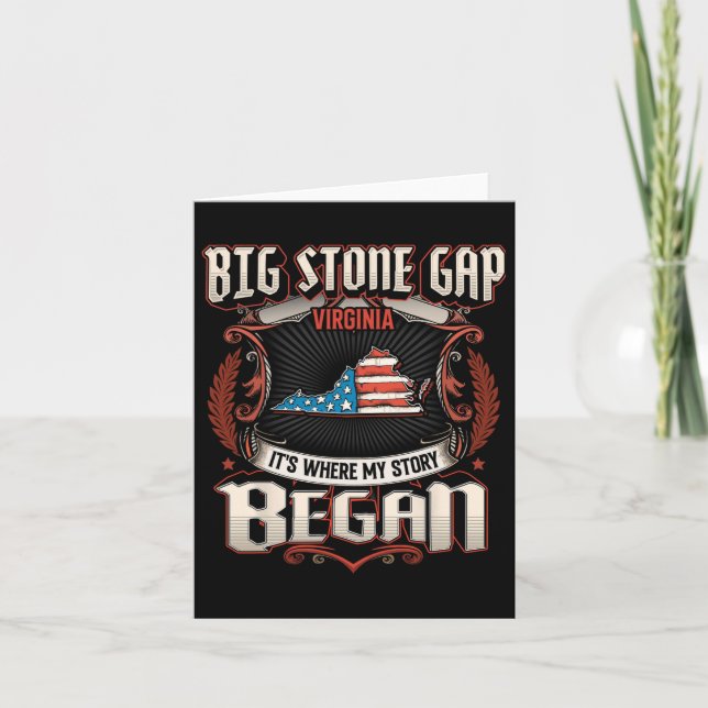 Big Stone Gap Virginia US Flag 4. Juli Karte (Vorderseite)