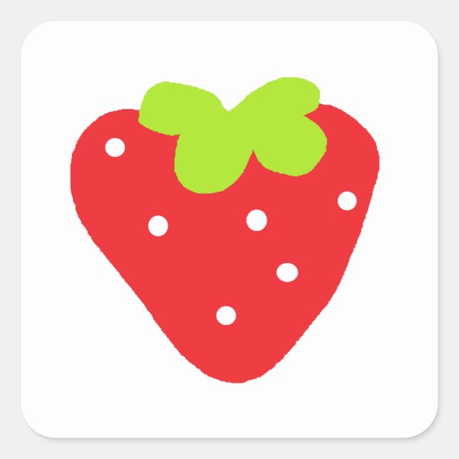 Big Strawberry Quadratischer Aufkleber (Vorderseite)