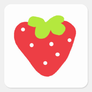 Big Strawberry Quadratischer Aufkleber