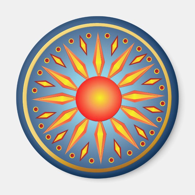 Big Summer Solstice Sun Magnet (Vorne)