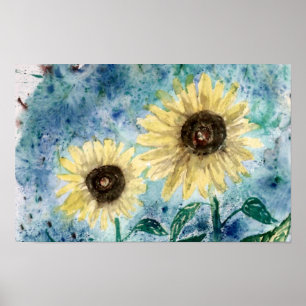 Big Sun, Sonnenblumenmalerei Poster drucken