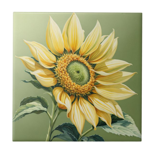 Big Sunflower auf Green Fliese (Vorderseite)