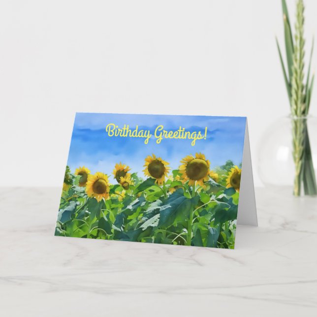 Big Sunflower Garden Kunst Karte (Vorderseite)