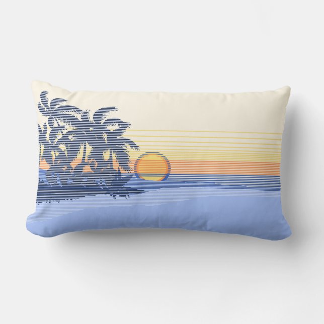 Big Sunset Hawaiian Reversible Lumbar Pillows Lendenkissen (Vorderseite)