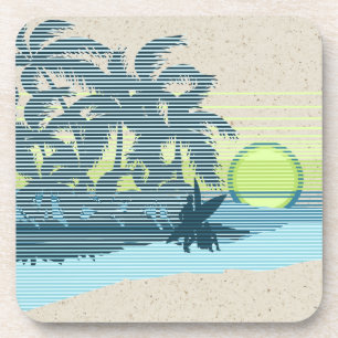 Big Sunset Hawaiian Tiki Bar Korkrücken-Unterleger Getränkeuntersetzer