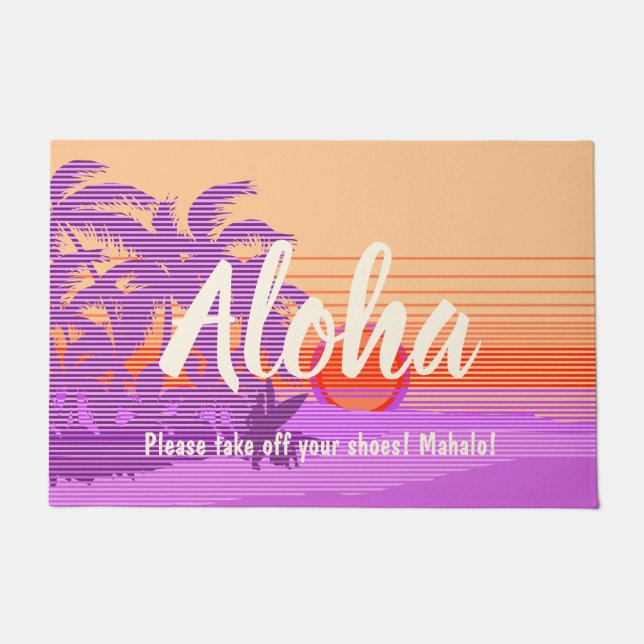 Big Sunset Strip Hawaiian Surfer Aloha Fußmatte (Vorderseite)