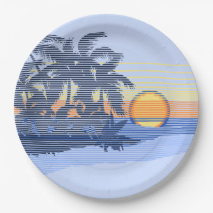 Big Sunset Strip Hawaiian Surfer Pappteller