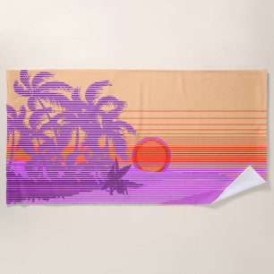 Big Sunset Strip Hawaiian Surfer - Violet Strandtuch