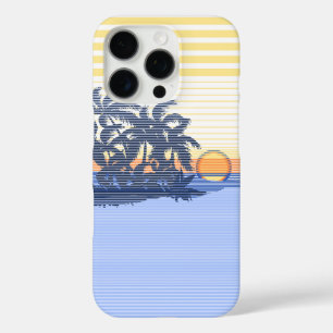 Big Sunset Stripe Hawaiian Blue iPhone 16 Pro Hülle