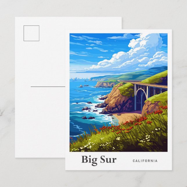 Big Sur California Postkarte (Vorne/Hinten)