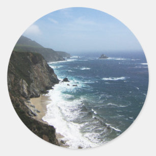 Big Sur California Runder Aufkleber