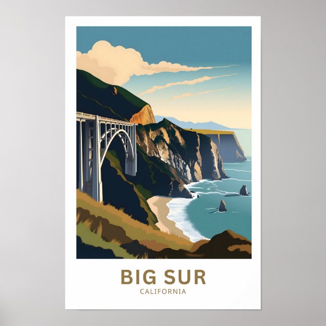 Big Sur California Travel Print Poster (Vorne)