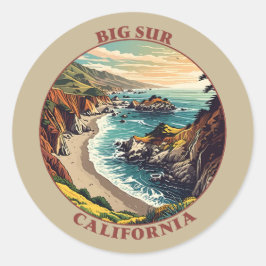 Big Sur California USA Runder Aufkleber