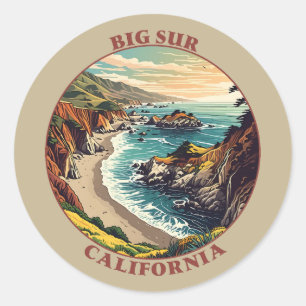 Big Sur California USA Runder Aufkleber