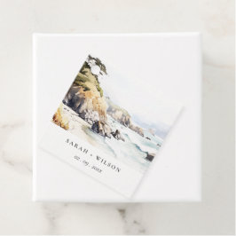 Big Sur, California Watercolor Landscape Wedding Geschenkanhänger