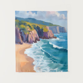 Big Sur, Kalifornien Aquarell-Küstenmalerei Wandteppich