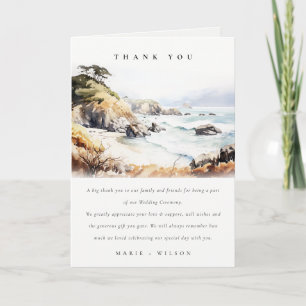 Big Sur, Kalifornien Aquarell-Landschaft-Hochzeit Dankeskarte