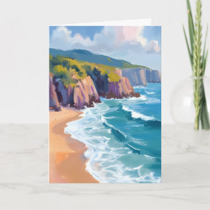 Big Sur, Kalifornien Aquarell-Ozean-Malerei Karte