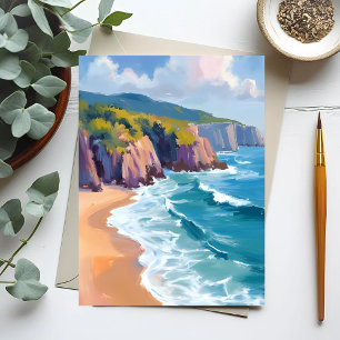 Big Sur, Kalifornien Aquarell-Ozean-Malerei Postkarte