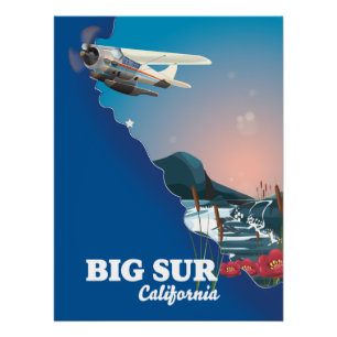 Big Sur Kalifornien Karte Poster