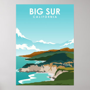 Big Sur Kalifornien Natur Reiseplakat Poster