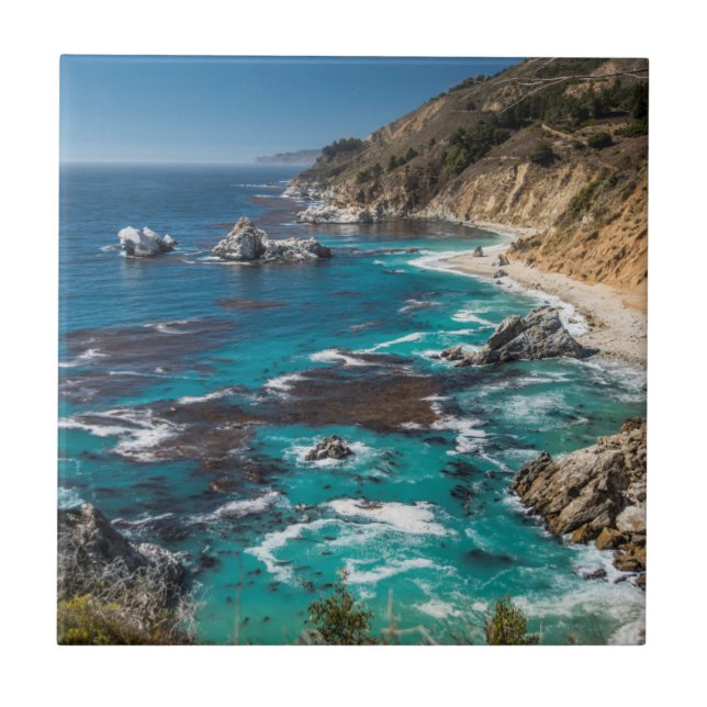 Big-Sur-Küste, Westküste, Pazifikküste Fliese (Vorderseite)