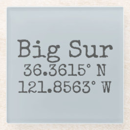 Big Sur Latitude Longitude Glasuntersetzer