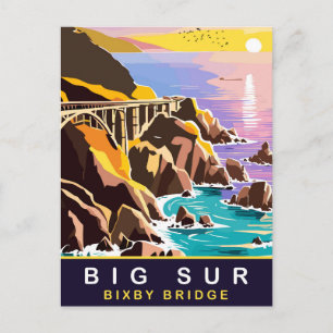 Big Sur, Sonnenuntergang an der Bixby-Brücke, Reis Postkarte