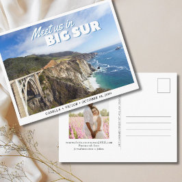 Big Sur Wedding Bixby Save the Date Postcard Postkarte