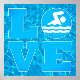 Big Swim LIEBE Pool Poster für Schwimmer & Coaches