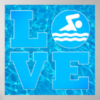 Big Swim LOVE Pool Poster pour les nageurs et les 