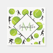 Big Tennis Balls & Player Silhouetten Sportlicher 