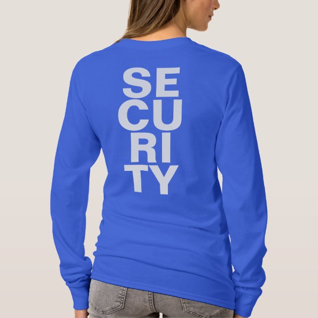 Big Text Deep Royal Blue Template Womens Security T-Shirt (Rückseite)