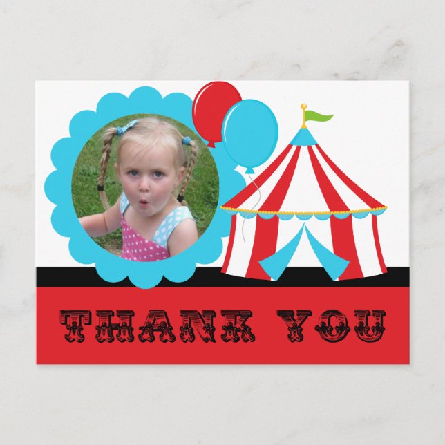 Big Top Circus Danke Postcard Postkarte (Vorderseite)