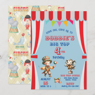 Big Top Circus Geburtstagseinladung Einladung
