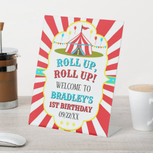 Big Top Circus Karneval 1 Geburtstag Willkommen Sockelschild