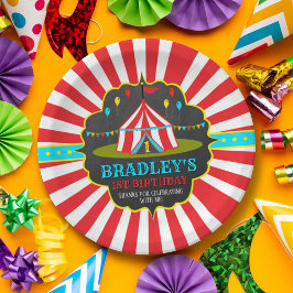 Big Top Circus Karneval Chalkboard 1. Geburtstag Pappteller