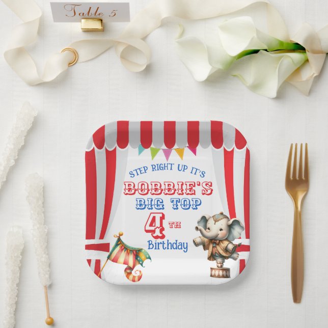 Big Top Circus Paper Plate Pappteller (Hochzeit)